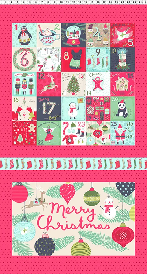 Clothworks - 25 Days of Christmas - Adventskalender Panel - 60 cm