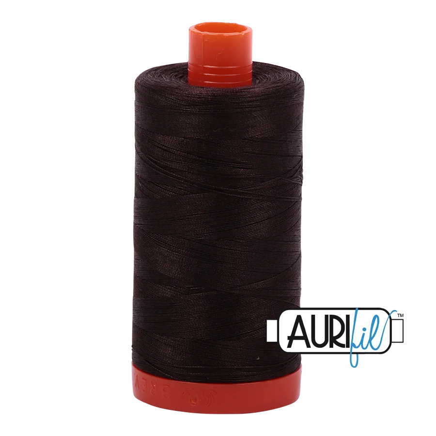 Baumwoll-Garn - Aurifil - 50wt/1300m - Very Dark Bark - 1130