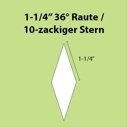 Paper Piecing Schablonen - 10-Point Diamond / 10-zackiger Stern 1-1/4 Inch