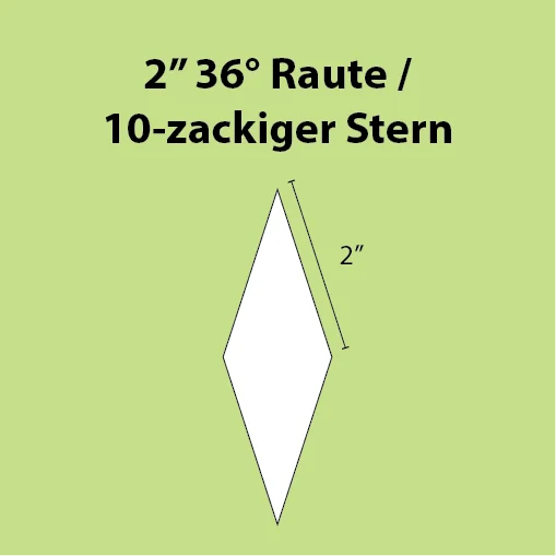 Paper Piecing Schablonen - 10-Point Diamond / 10-zackiger Stern 2 Inch