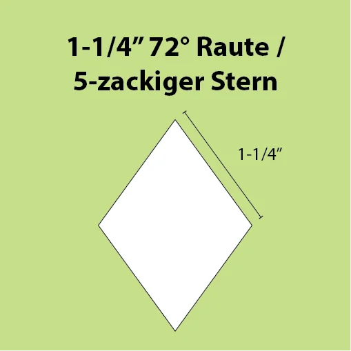 Paper Piecing Schablonen - 5-Point Diamond / 5-zackiger Stern 1-1/4 Inch