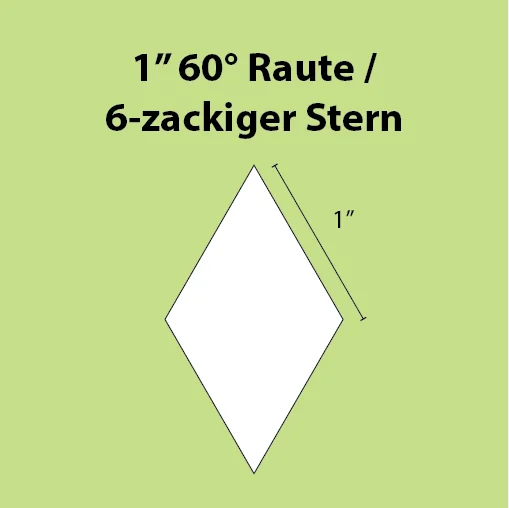 Paper Piecing Schablonen - 6-Point Diamond / 6-zackiger Stern 1 Inch