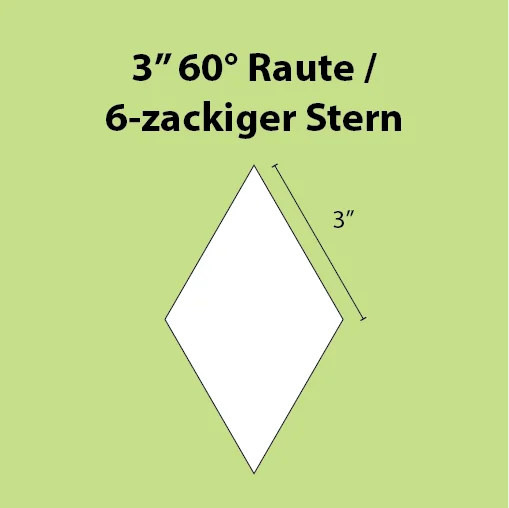 Paper Piecing Schablonen - 6-Point Diamond / 6-zackiger Stern 3 Inch