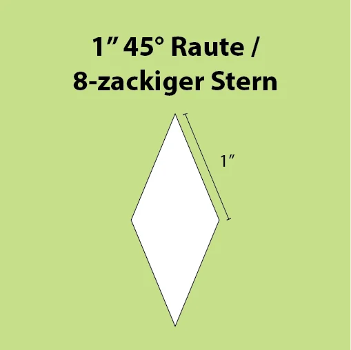 Paper Piecing Schablonen - 8-Point Diamond / 8-zackiger Stern 1 Inch