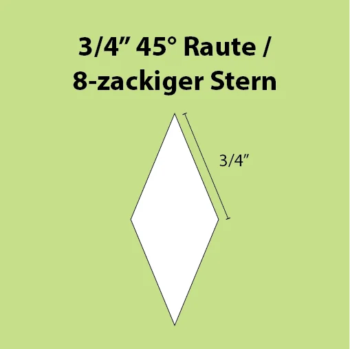 Paper Piecing Schablonen - 8-Point Diamond / 8-zackiger Stern 3/4 Inch