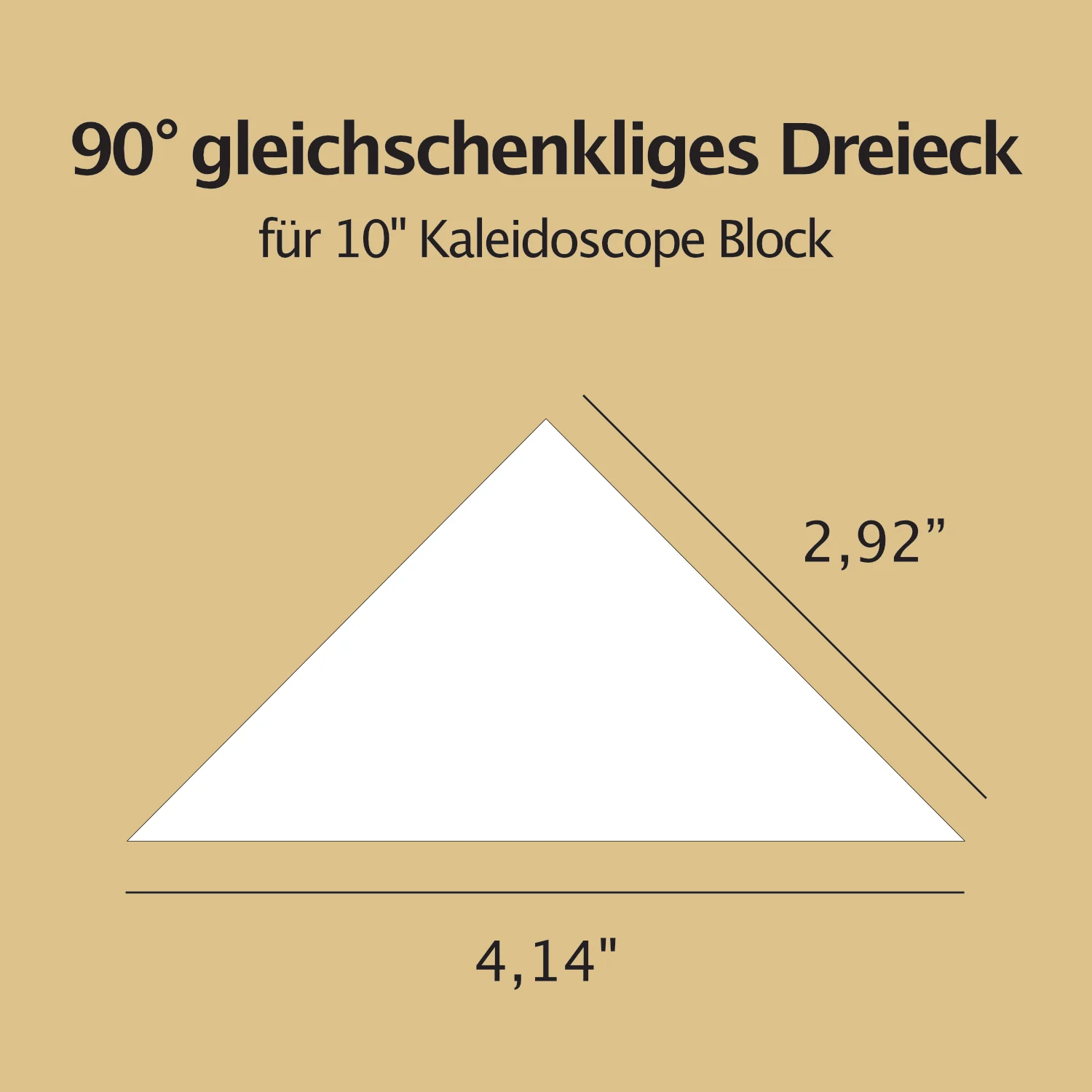 English Paper Piecing Schablonen - 45° gleichschenkliges Dreieck für 10" Kaleidoscope Block