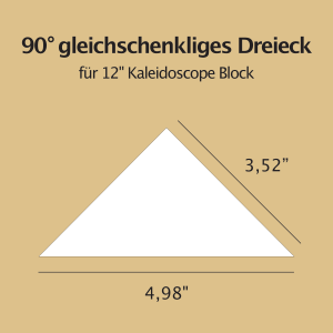 English Paper Piecing Schablonen - 45° gleichschenkliges Dreieck für 12" Kaleidoscope Block