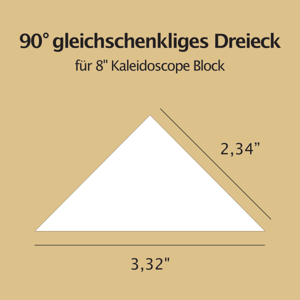 English Paper Piecing Schablonen - 45° gleichschenkliges Dreieck für 8" Kaleidoscope Block