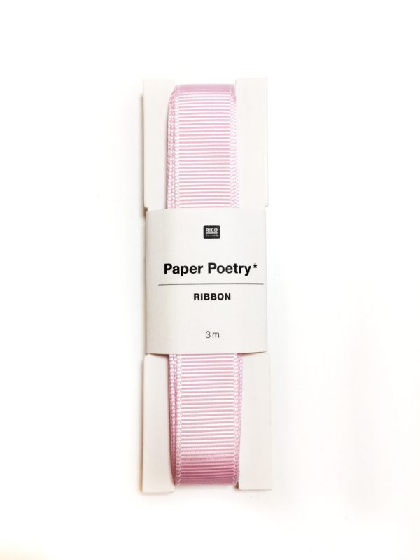 Paper Poetry - Ripsband - Rosa - 3 Meter x 16 mm