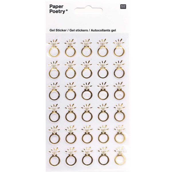Paper Poetry Gel Sticker - Ringe Gold