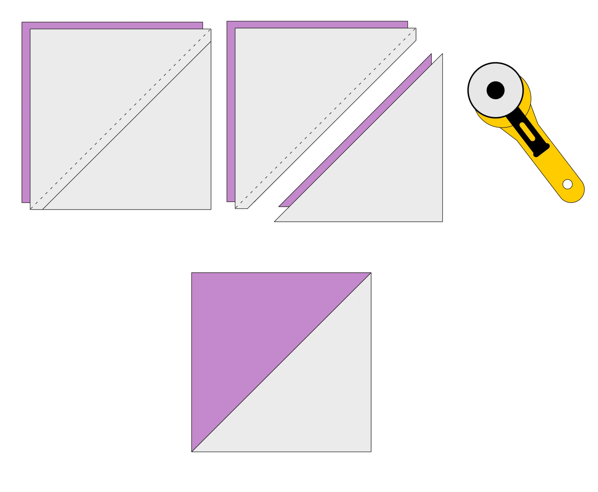 Half Square Triangle Methode 1