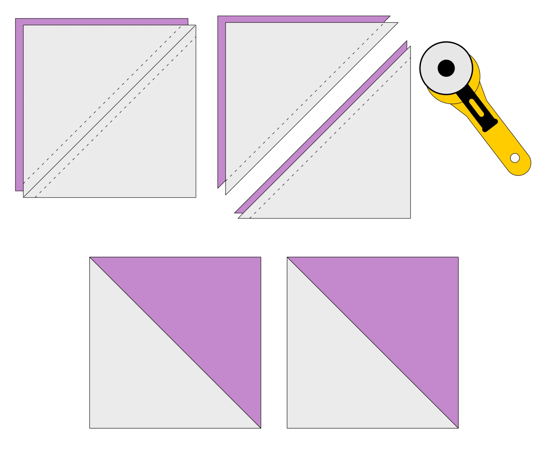 Half Square Triangle Methode 2
