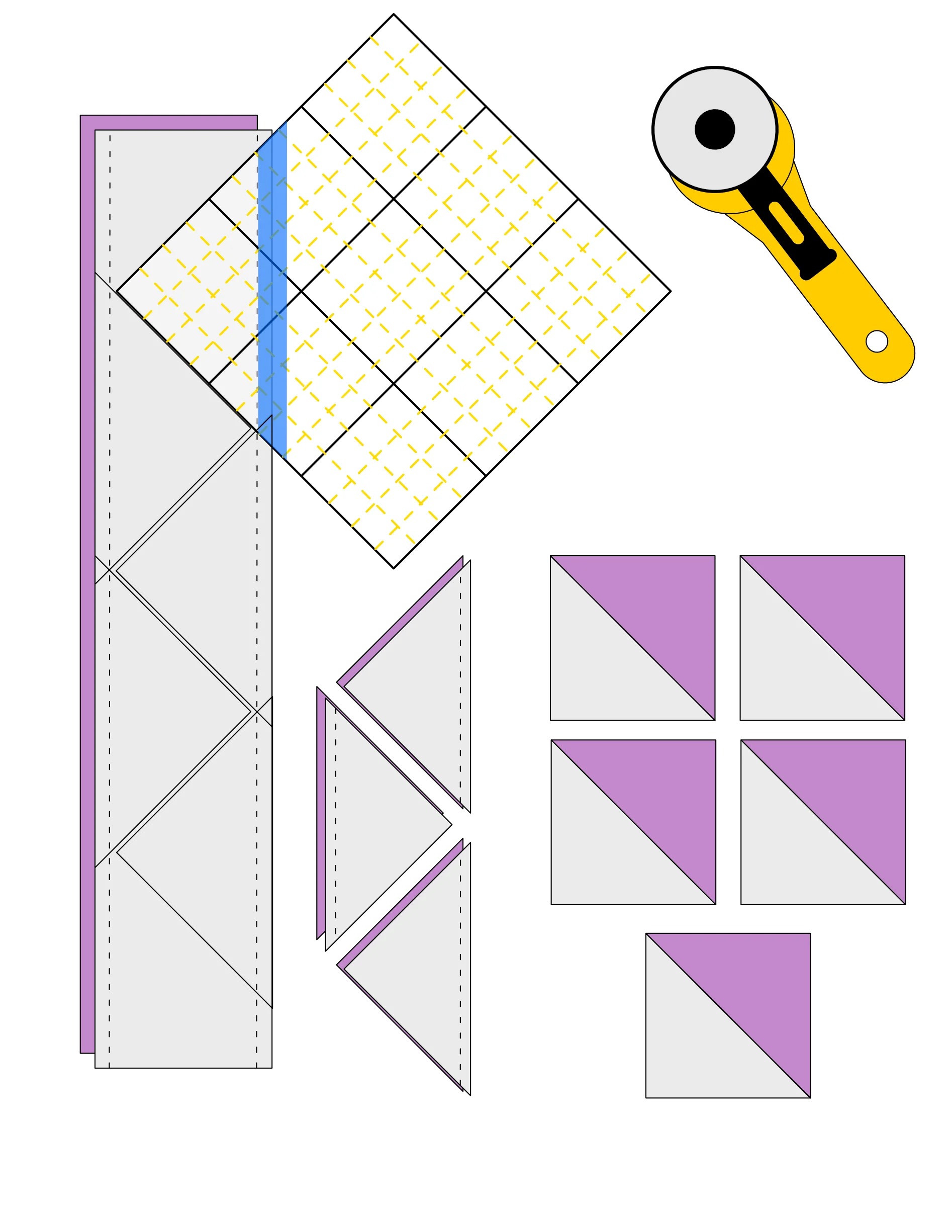 Half Square Triangle Methode 5