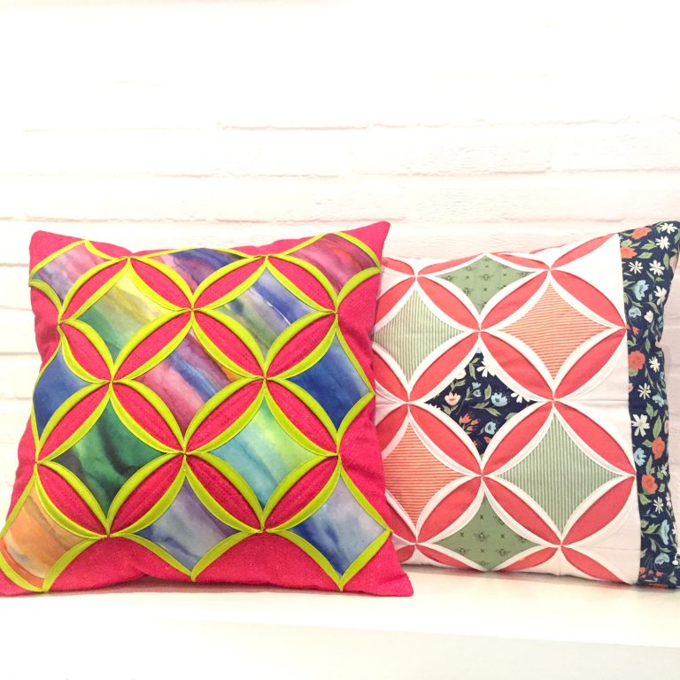 Cathedral Window Patchwork Kissen