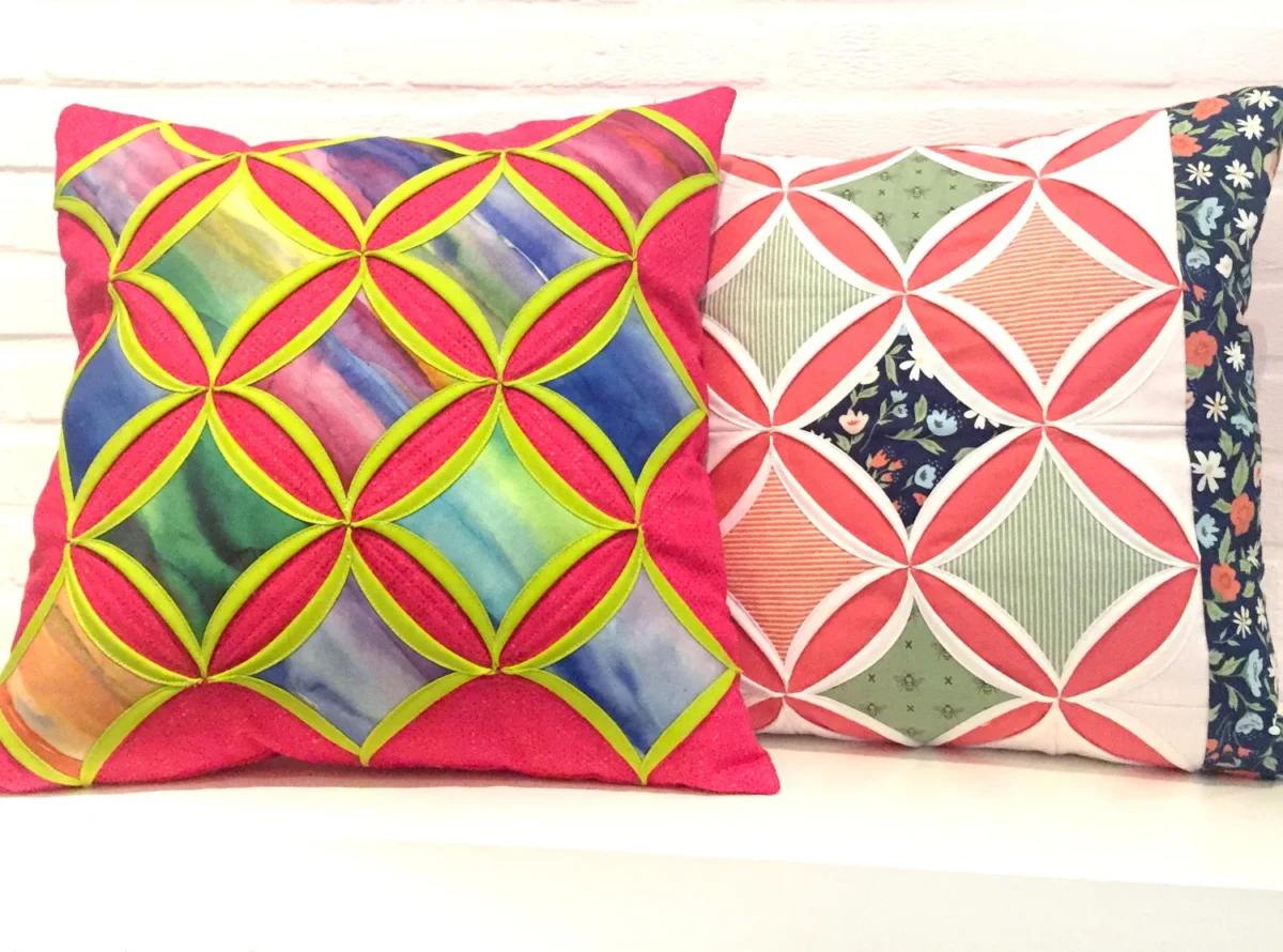Cathedral Window Patchwork Kissen