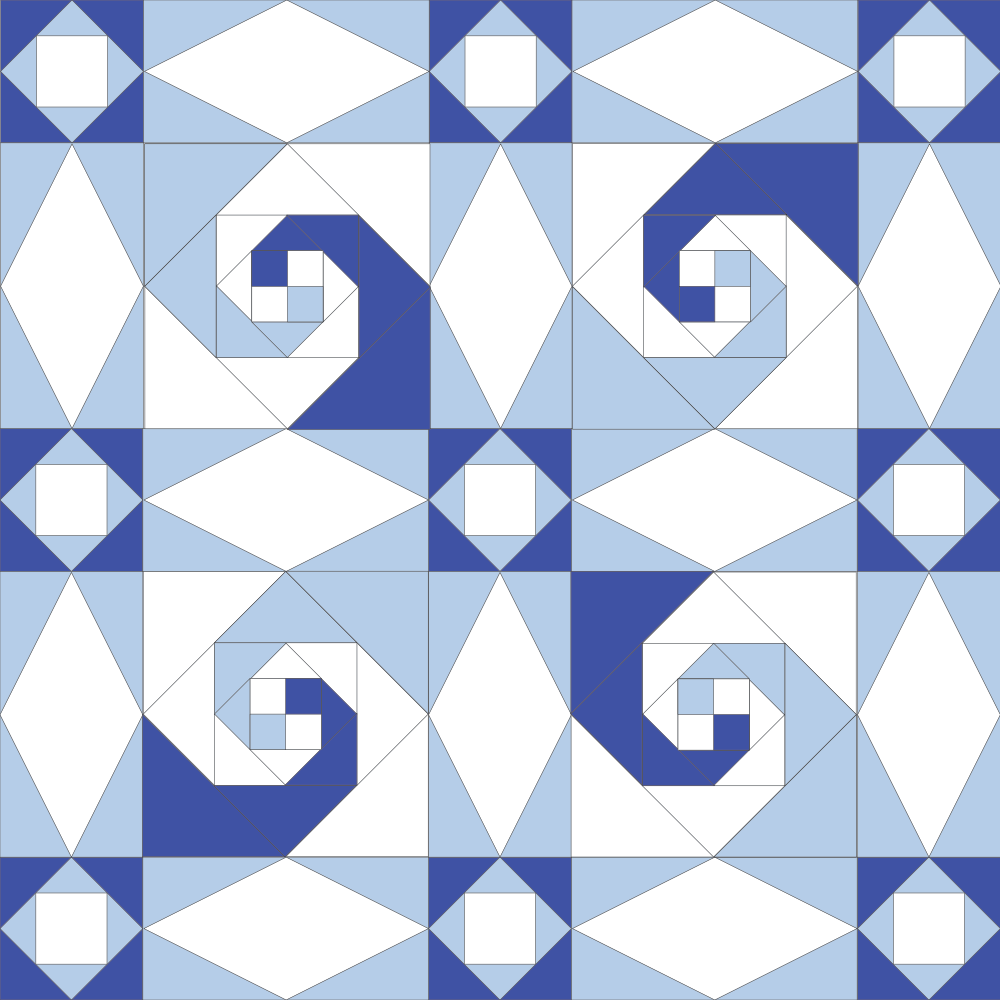 Storm at Sea Snail Trail Quilt Schema