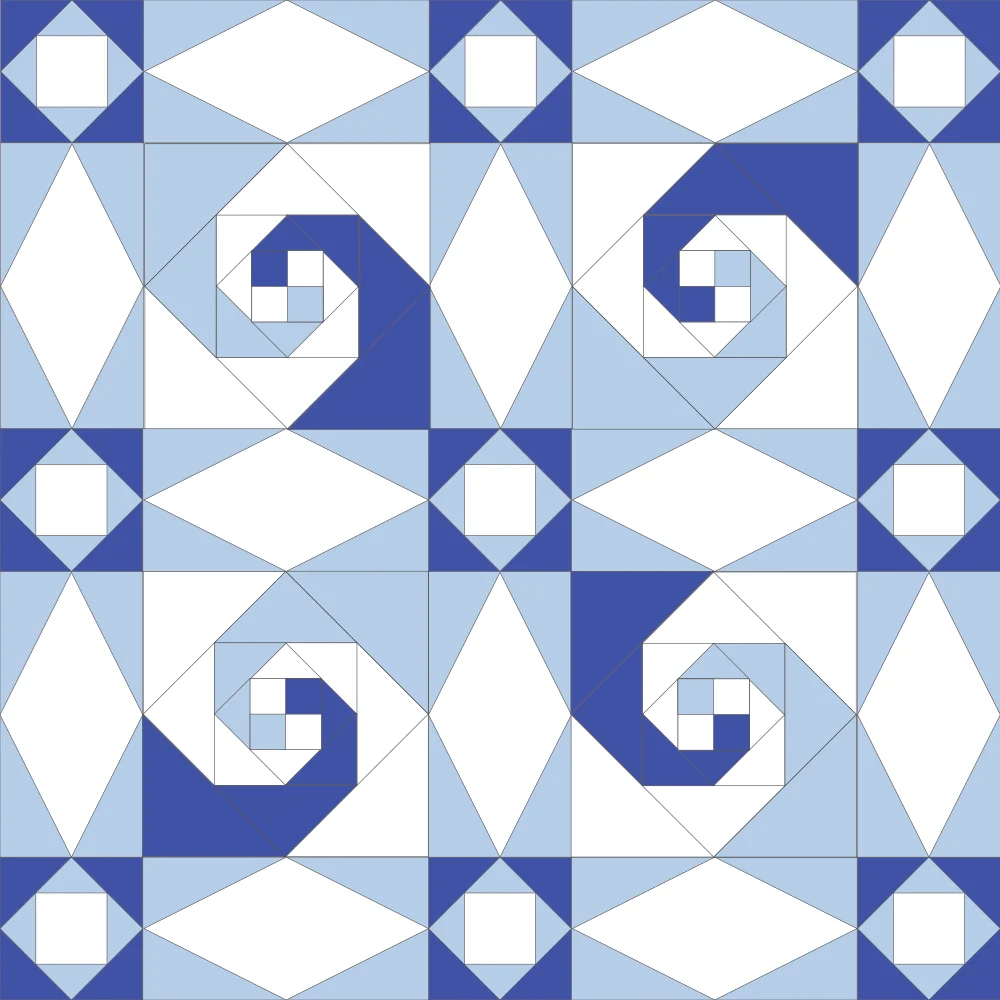 Storm at Sea Snail Trail Quilt Schema