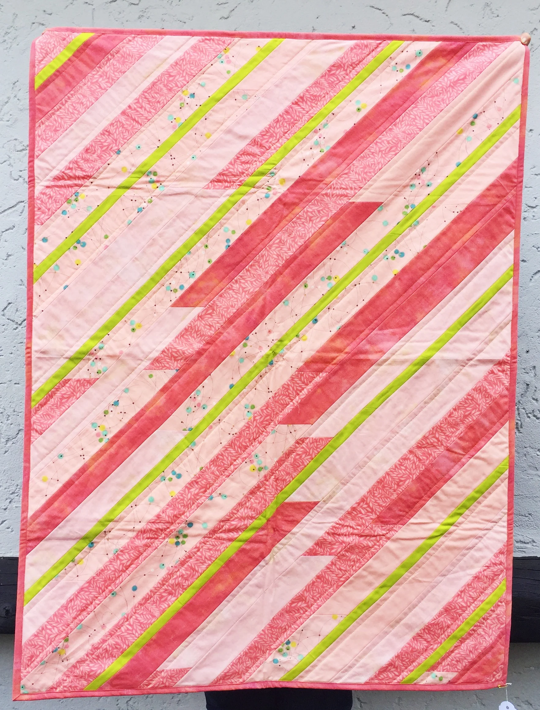 Kinder-Quilt - Baby-Decke - Patchwork-Decke - "Pink Stripes"