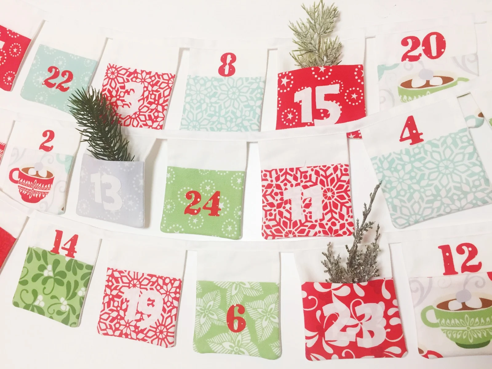 Schnelle Adventskalender-Girlande
