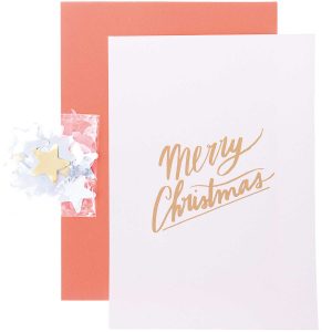 Weihnachtskarte Paper Poetry - DIY Card "Merry Christmas" - rosa / gold 99001.73.85