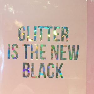 Weihnachtskarte - studio stationery - "Glitter Is the New Black" - rosa