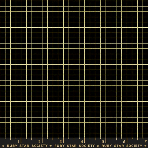 Moda - Ruby Star Society / Kimberly Kight - Grid Metallic Black Gold - RS3005 22M