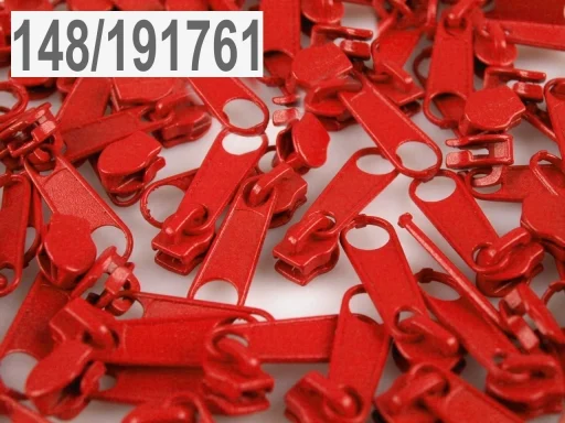 Reißverschluß-Schieber für 3 mm Endlos-Reißverschluß - Rot
