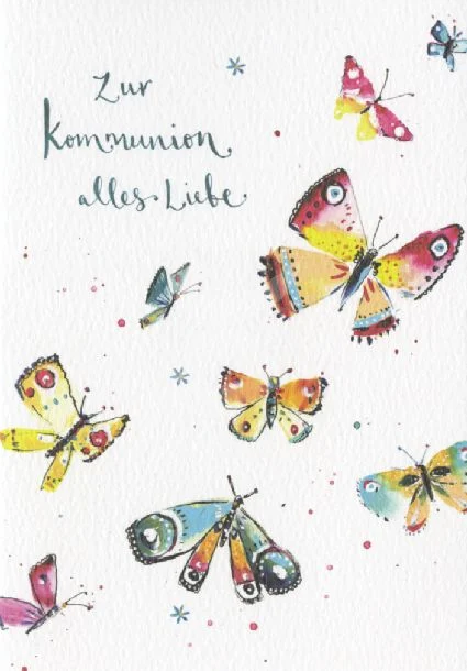 Trauerkarte - Taurus - Louise Mulgrew - Zur Kommunion alles Liebe - Schmetterlinge