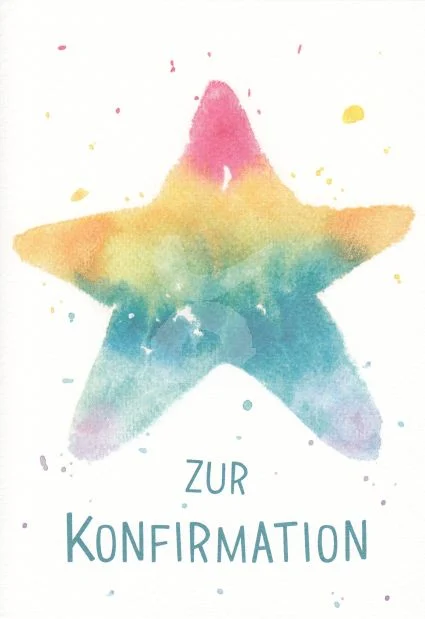 Trauerkarte - Taurus - Zur Konfirmation - Bunter Stern