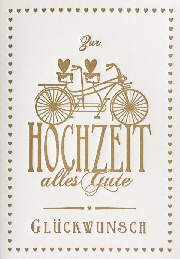 Grußkarte - Quire - Impressive - Zur Hochzeit alles Gute - Fahrrad - 4884 DE