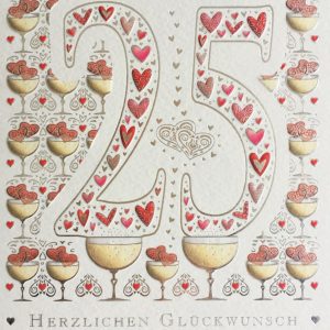 Grußkarte - Quire - 25 - Herzlichen Glückwunsch - Silberhochzeit - 3941