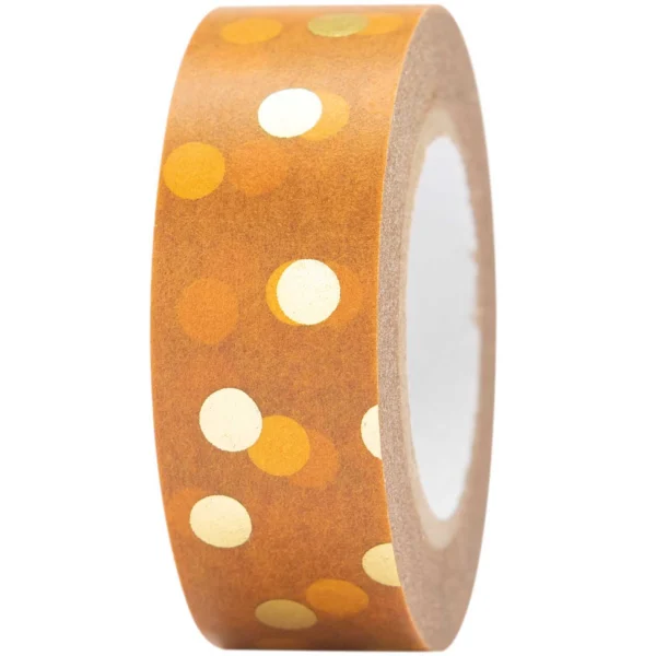 Paper Poetry Washi Tape Senfgelb mit Goldpunkten 99001.52.07
