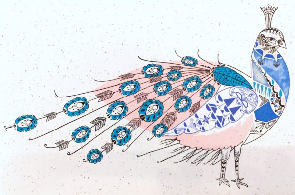 Grußkarte - Prism of Starlings - Pfau