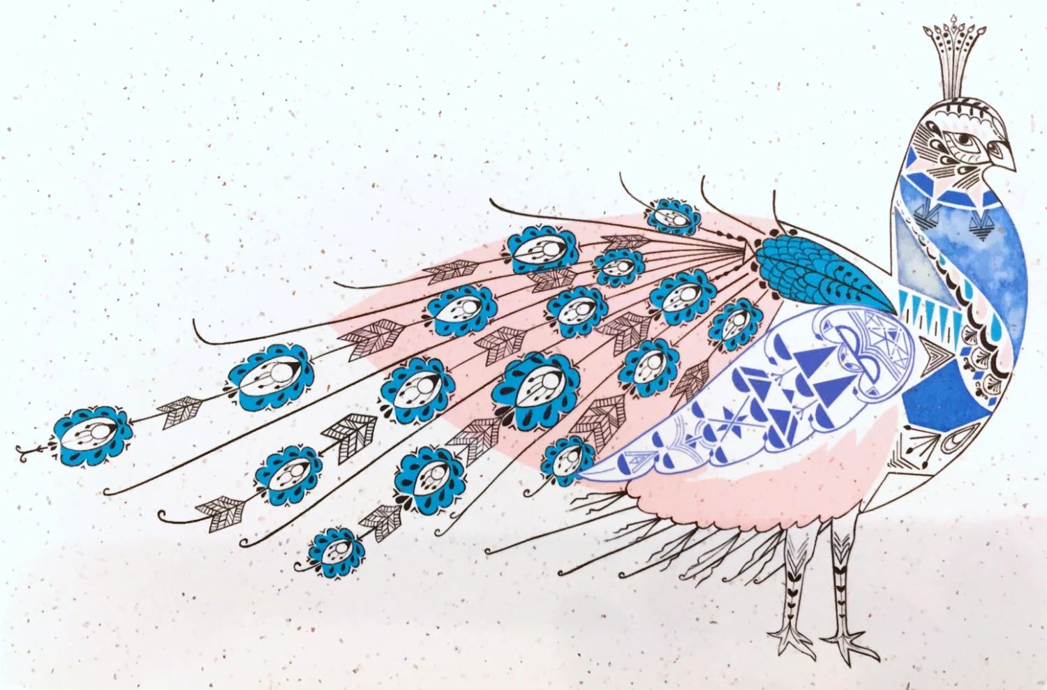 Grußkarte - Prism of Starlings - Pfau