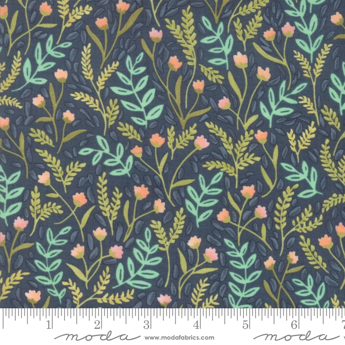 Moda - Goldenrod - Meadow Floral Navy - 36051-12