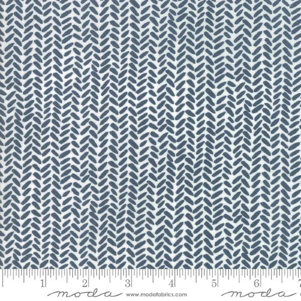 Moda - Goldenrod - Herringbone Navy - 36055 21