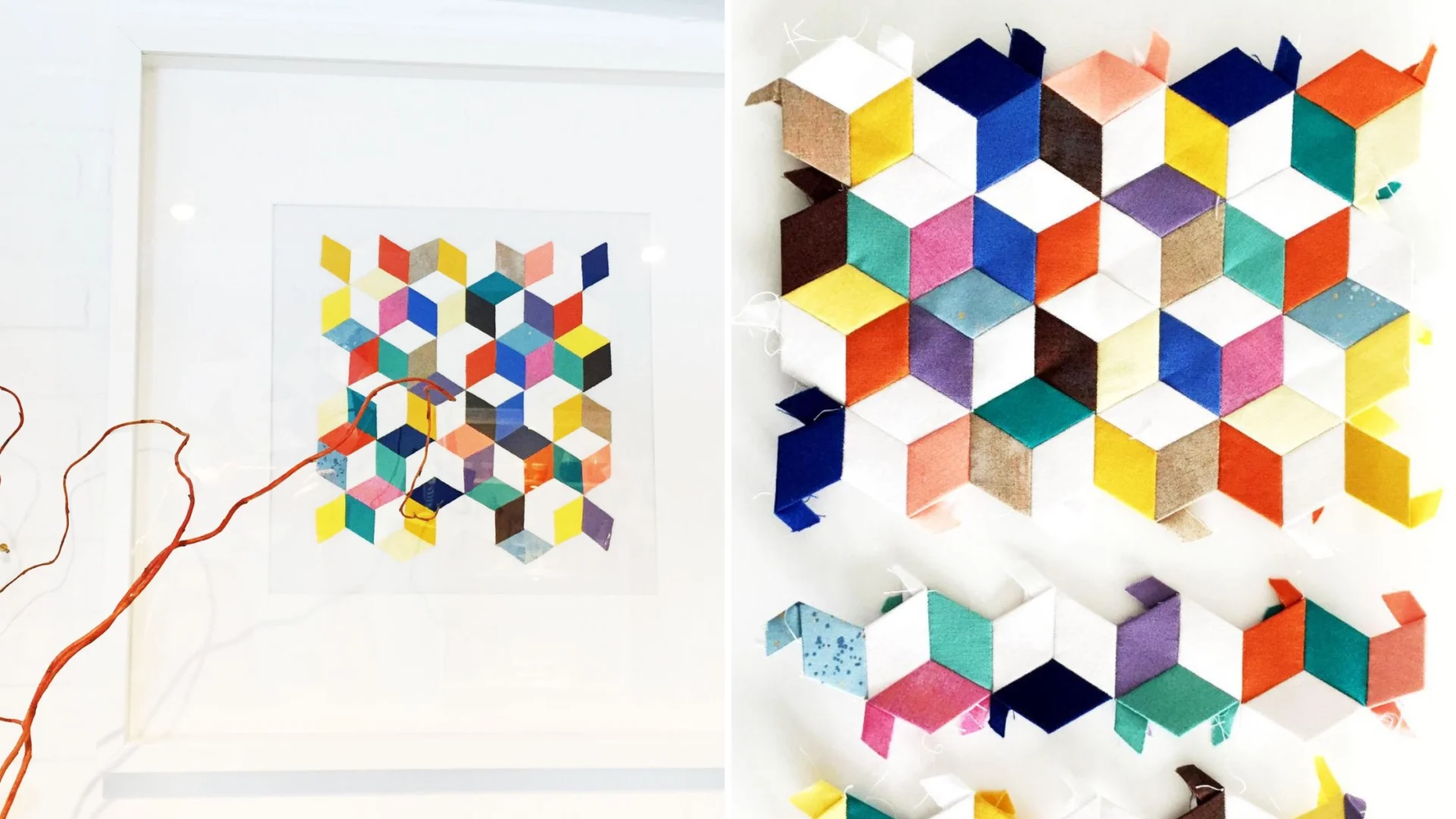 English Paper Piecing Anleitung Teil 2 - Mini Wandquilt aus Rauten