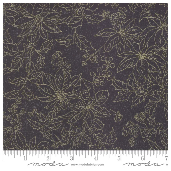 Moda - Forest Frost Glitter - Poinsettia Coal - 33521-18MG