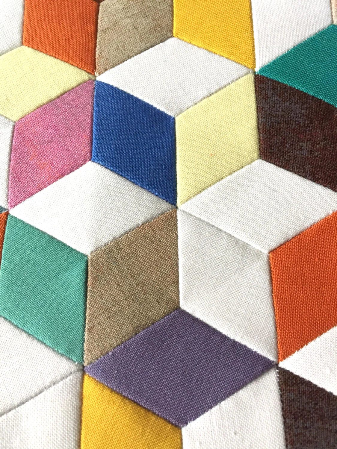 English Paper Piecing Anleitung Teil 2 - Mini Wandquilt aus Rauten