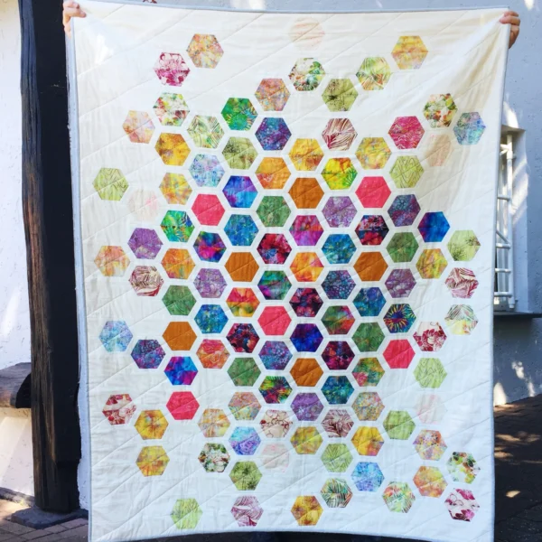Quilt Patchworkdecke "Tropical" Hexagone