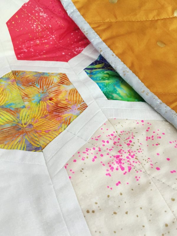 Quilt Patchworkdecke "Tropical" Hexagone