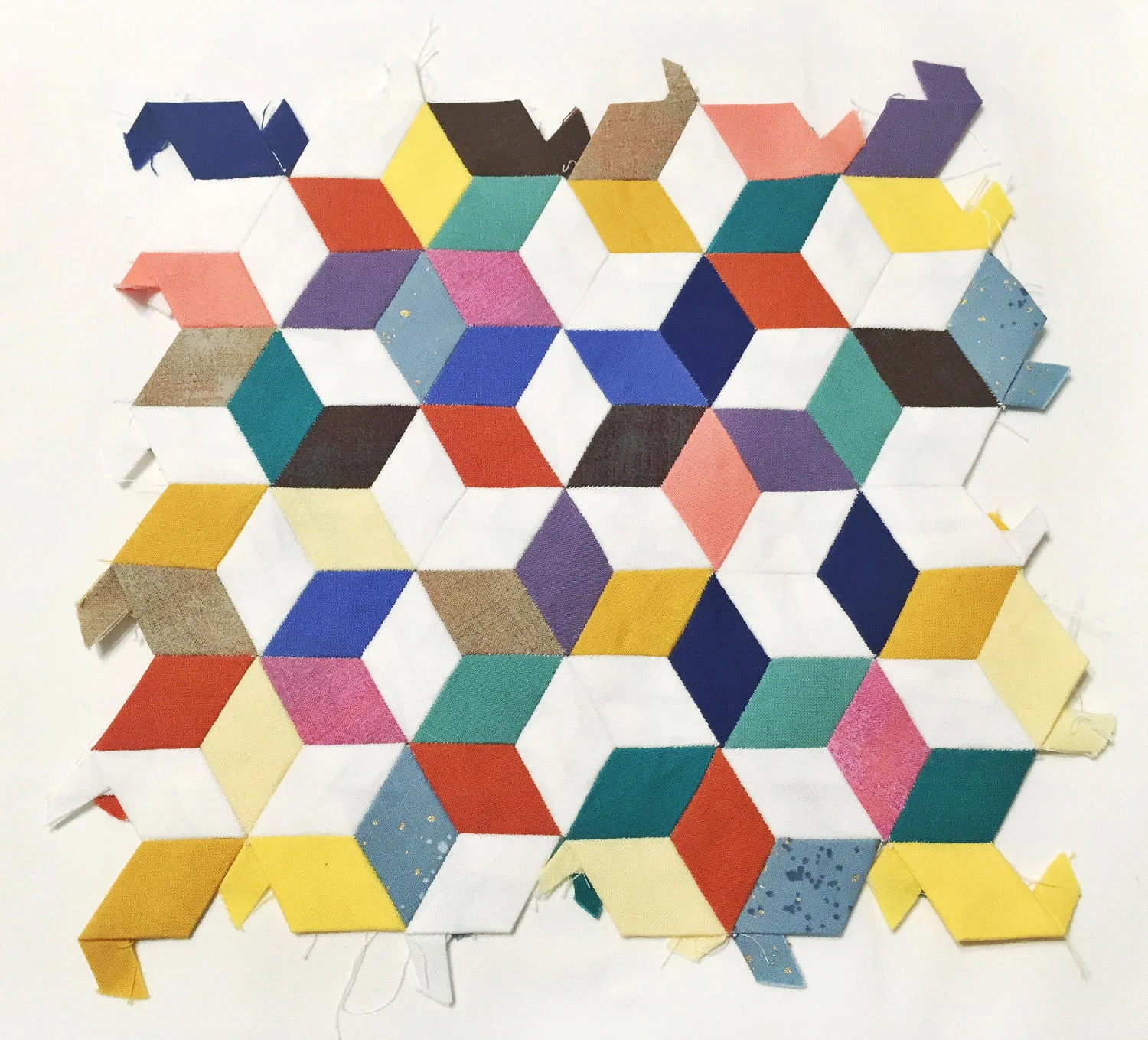 English Paper Piecing Anleitung Teil 2 - Mini Wandquilt aus Rauten