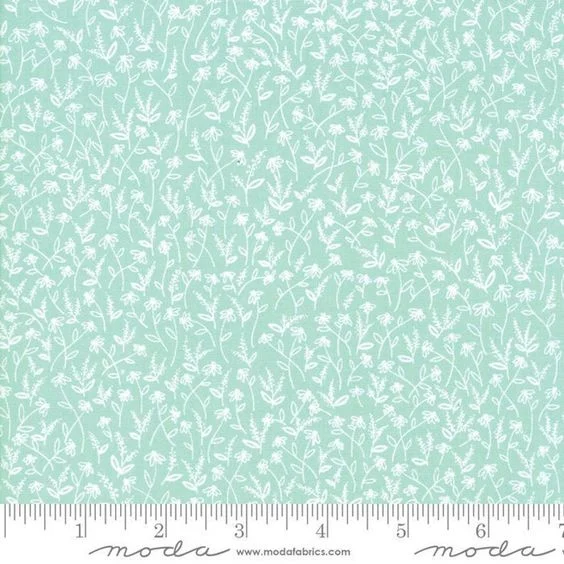 Moda - Goldenrod - Tiny Floral Aqua - 36056-13
