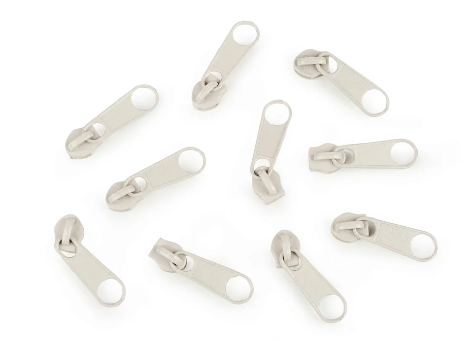 Reißverschluß-Schieber für 3 mm Endlos-Reißverschluß - Creme