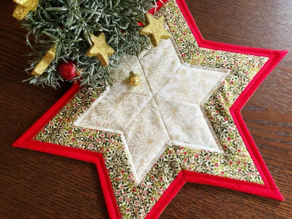 Weihnachtliche Sternen-Mitteldecke - eine Näh-Anleitung