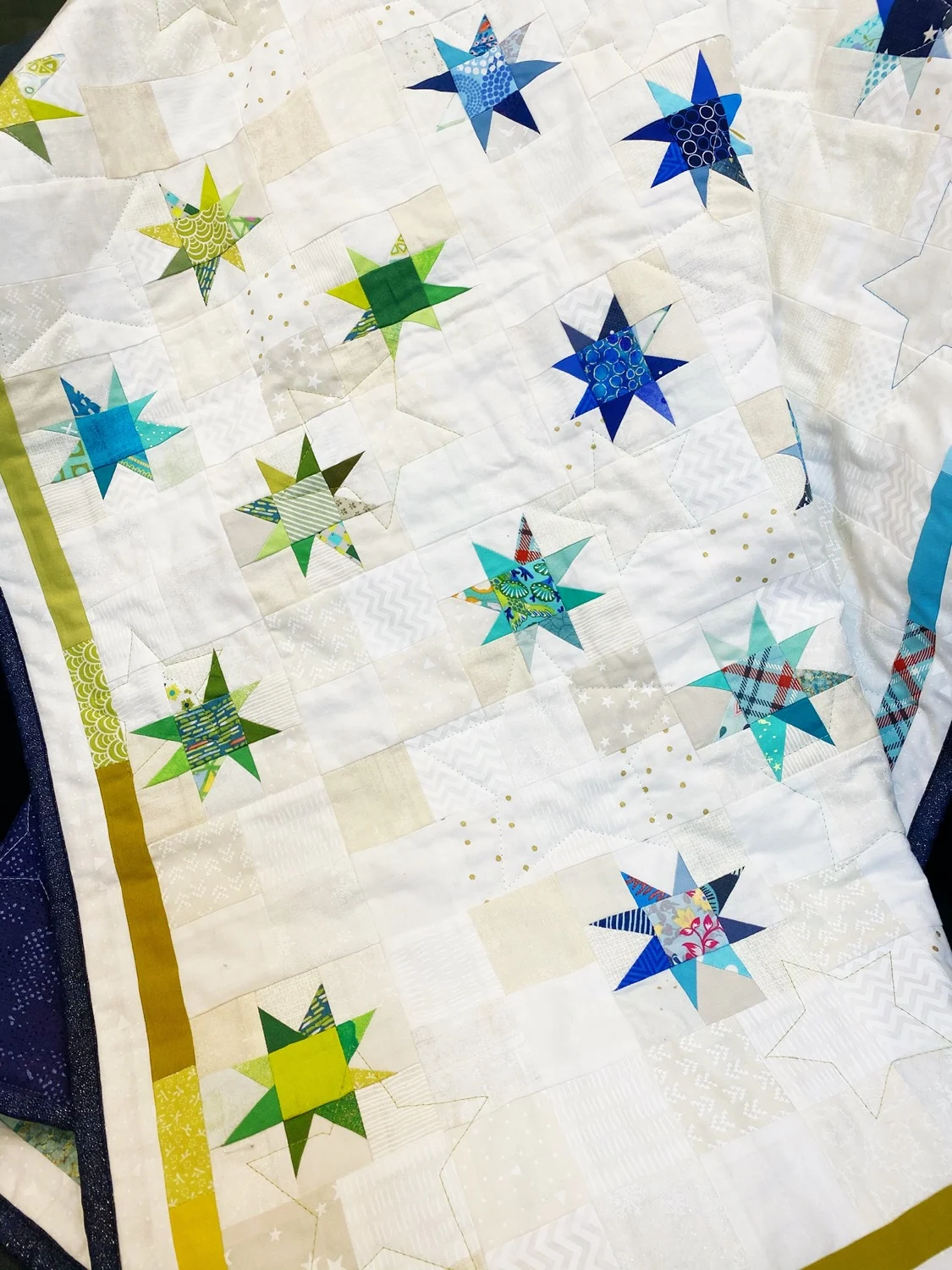 Kleine Patchwork-Decke "Sternenhimmel"