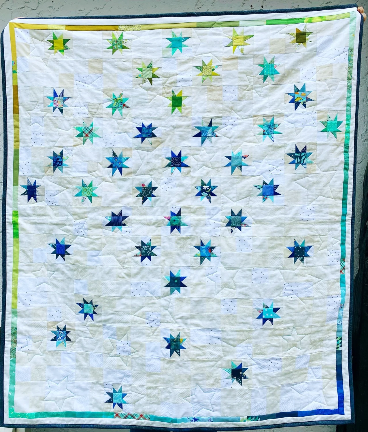 Kleine Patchwork-Decke "Sternenhimmel"