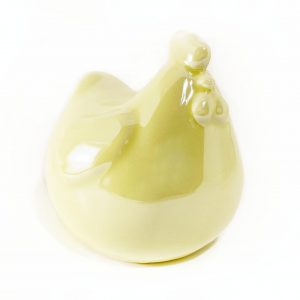 Deko-Figur - Keramik-Hühnchen - perlmutt gelb