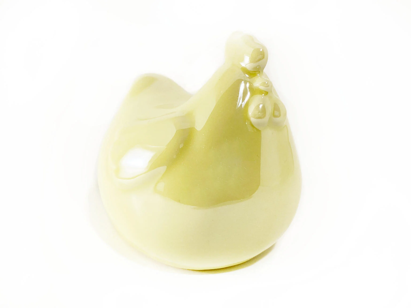 Deko-Figur - Keramik-Hühnchen - perlmutt gelb