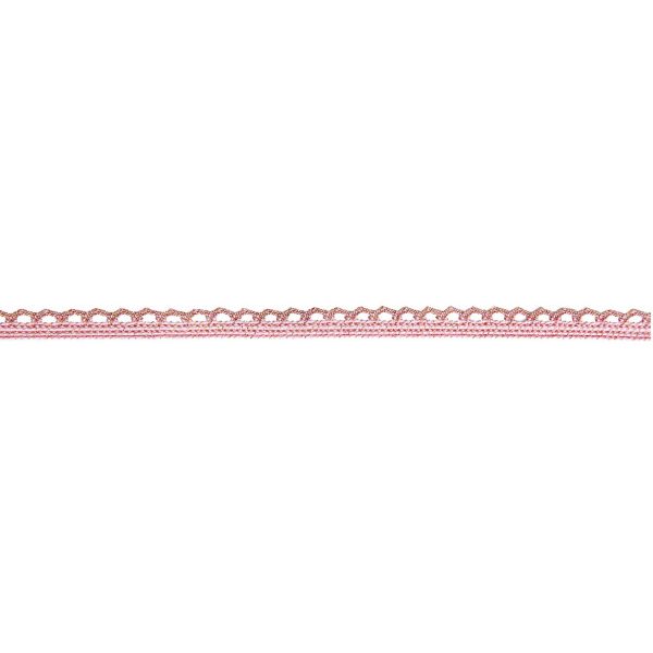 Rico Design - Webband - Spitze Rosa / Gold - 8 mm breit, 2 Meter - 7004.70.43